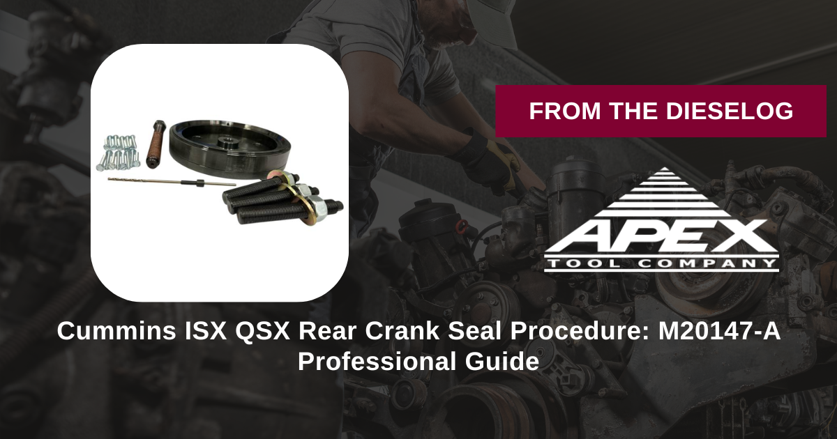 M20147-A Cummins ISX QSX rear crank seal procedure step-by-step